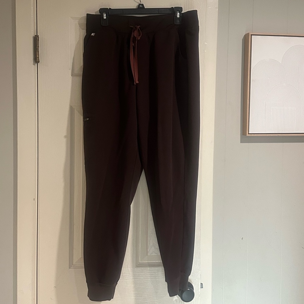FIGS Zamora High Rise Joggers Espresso Women XL